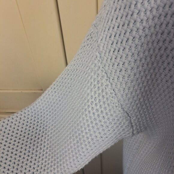 HAVEN Well Within Shawl Collar Ice Blue Open Front Cotton Cardigan Sz L - Picture 6 of 10